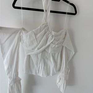 Asilio White Off-Shoulder Ruffle Camisole